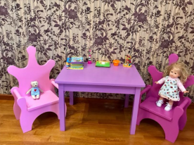 Комплект детский MRC- Стол прямоугольный + 2 стула Трон