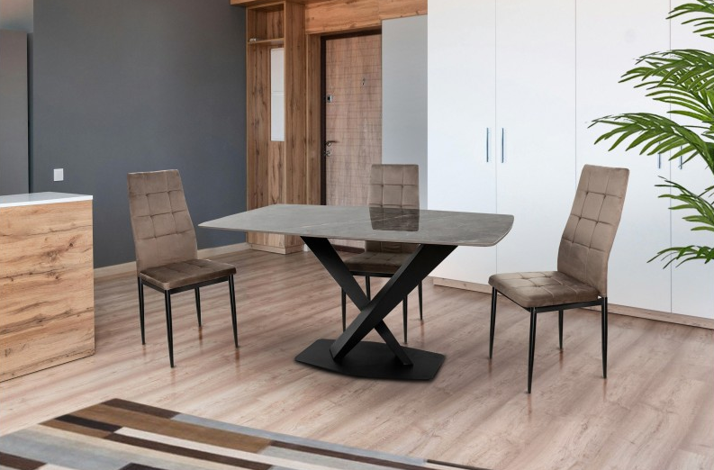 Стол обеденный BIO- Grace Бинго, Армани грей (140х80 см) 