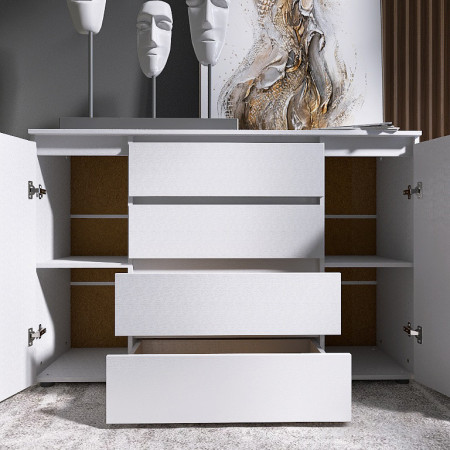 Большой комод без ручек EVR- Лайт КЛ-4 белый(нимфея альба)