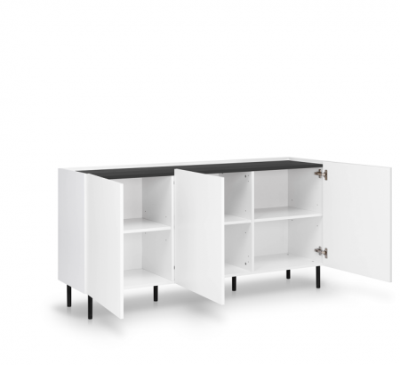 Комод MRK- Нео 3дв 1,6 м глянец Антрацит/ суперМат белый 