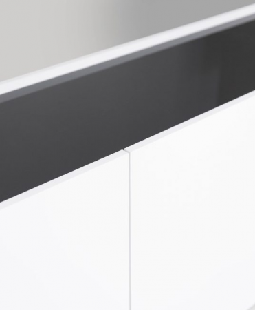 Комод MRK- Нео 3дв 1,6 м глянец Антрацит/ суперМат белый 