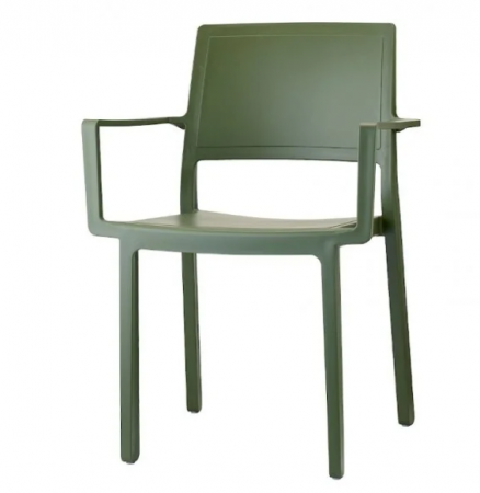 Стул пластиковый с подлокотниками VLL- SCAB KATE (антрацит, зеленые)