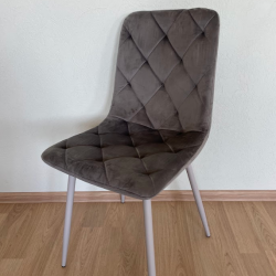 Стул обеденный VTR- N-41 (Темно-серый велюр/ Серый, Черный)  