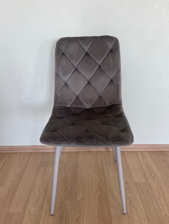 Стул обеденный VTR- N-41 (Темно-серый велюр/ Серый, Черный)  