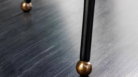 Стол журнальный CRV- Helen, Antique finish black matte 56 см, золотистый