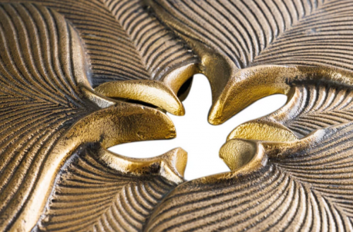 Стол журнальный CRV- Helen, Antique finish black matte 56 см, золотистый