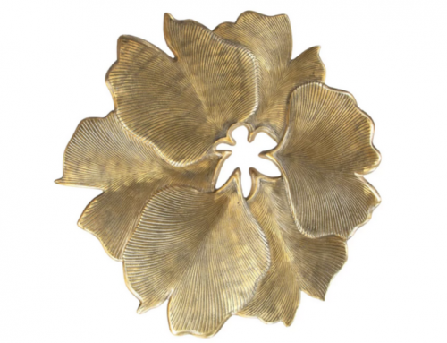 Стол журнальный CRV- Helen, Antique finish black matte 56 см, золотистый