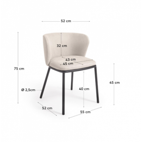 Стул Kave Home CISELIA CC3000KY12 (синель бежевая)