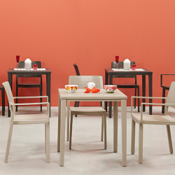 Стол полипропилен + ножки алюминий VLL- SCAB TIMO 70х70 см (тортора, антрацит)