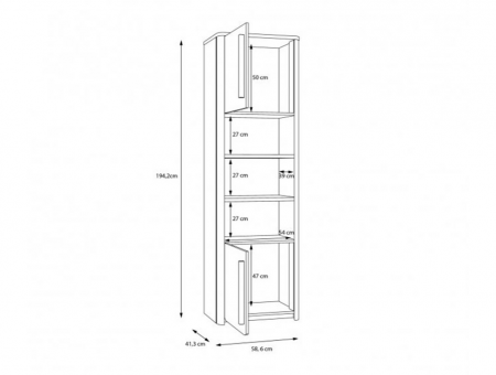 Книжный шкаф PL- Forte Surfinio SFNR711L