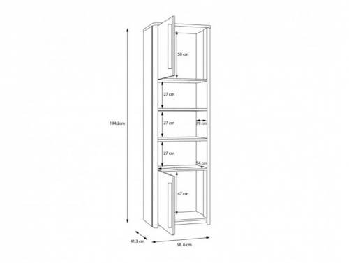 Книжный шкаф PL- Forte Surfinio SFNR711L