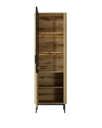 Витрина высокая с подсветкой Perfect Home Уилсон / Wilson 2-дверная 2D1W/63 Дуб эвок