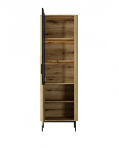 Витрина высокая с подсветкой Perfect Home Уилсон / Wilson 2-дверная 2D1W/63 Дуб эвок