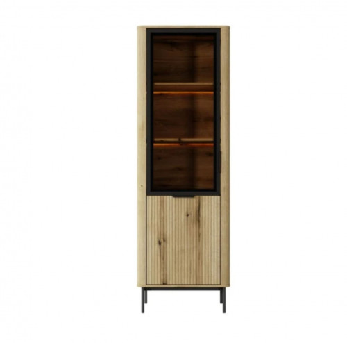 Витрина высокая с подсветкой Perfect Home Уилсон / Wilson 2-дверная 2D1W/63 Дуб эвок