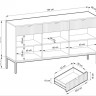 Комод Perfect Home Новая/Nova 3-дверный с 3 ящиками и черными ножками KSZ154 Черный