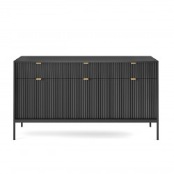 Комод Perfect Home Новая/Nova 3-дверный с 3 ящиками и черными ножками KSZ154 Черный