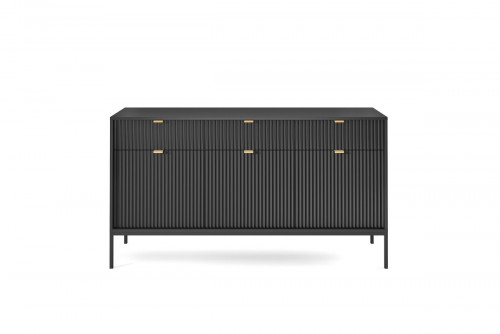 Комод Perfect Home Новая/Nova 3-дверный с 3 ящиками и черными ножками KSZ154 Черный