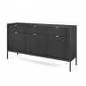 Комод Perfect Home Новая/Nova 3-дверный с 3 ящиками и черными ножками KSZ154 Черный