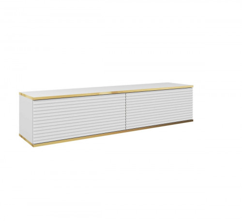 Тумба под ТВ навесная Perfect Home Оро / Oro RTV135 MDF 2-дверная Белый