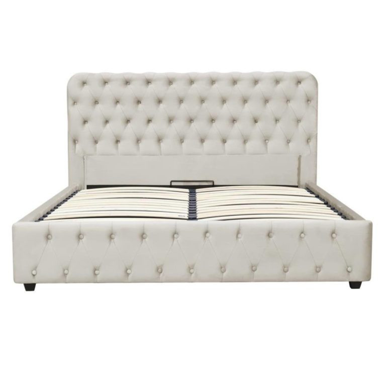Кровать с подъемным газовым Avn- BELINDA 180 Light Grey
