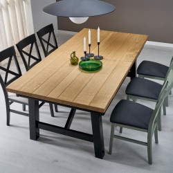 Стол HALMAR FIESTA дуб натуральный-черный