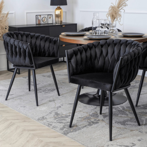 Кресло Ont- ELENA Черный велюр