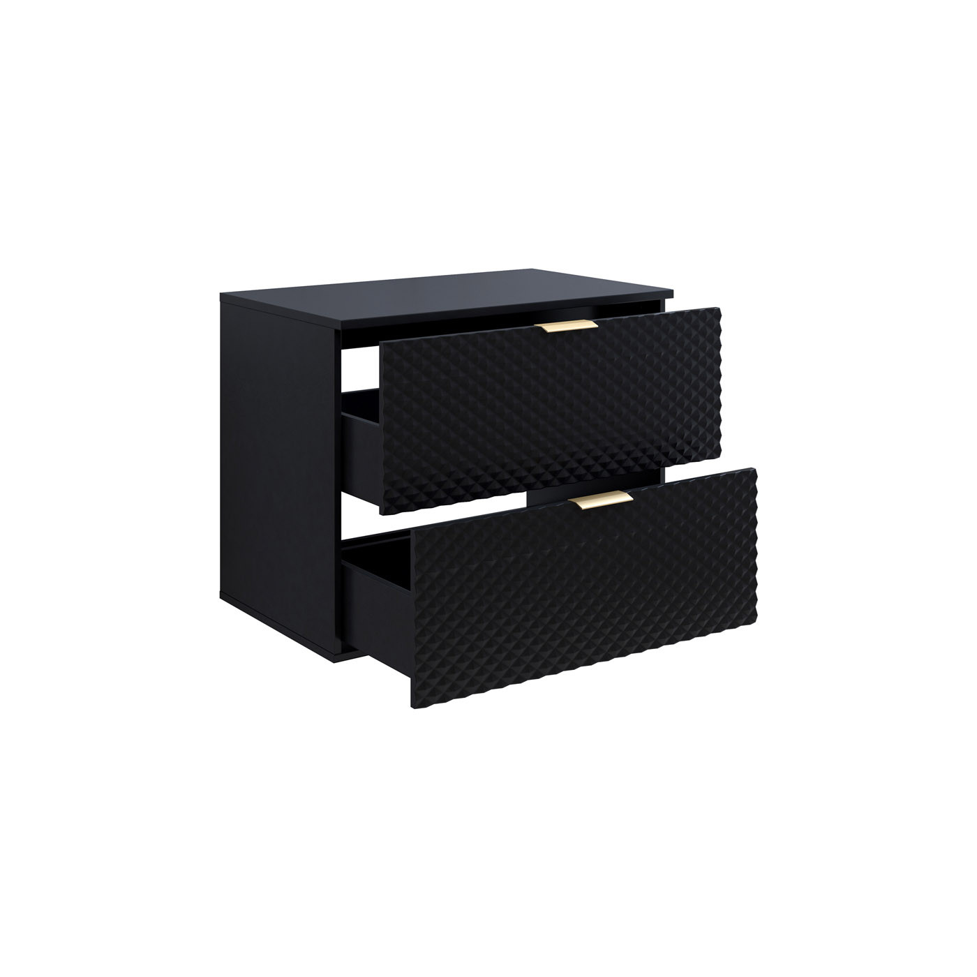 Туалетный столик настенный с 2 ящиками для ванной Helvetia LAURA 30W3NM48 (черный оникс)