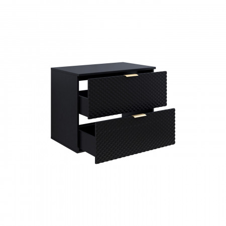 Туалетный столик настенный с 2 ящиками для ванной Helvetia LAURA 30W3NM48 (черный оникс)