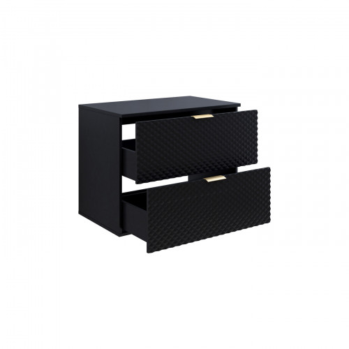 Туалетный столик настенный с 2 ящиками для ванной Helvetia LAURA 30W3NM48 (черный оникс)