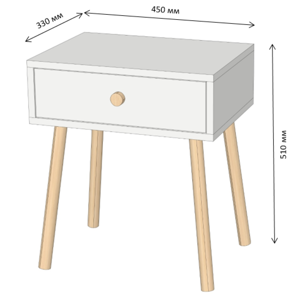 Тумба прикроватная Хьюге-4 Антрацит (LION-041011) ТОП