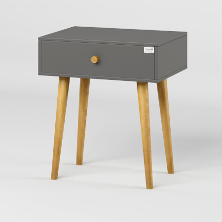 Тумба прикроватная LION- Хьюге-4 Антрацит (LION-041011) 