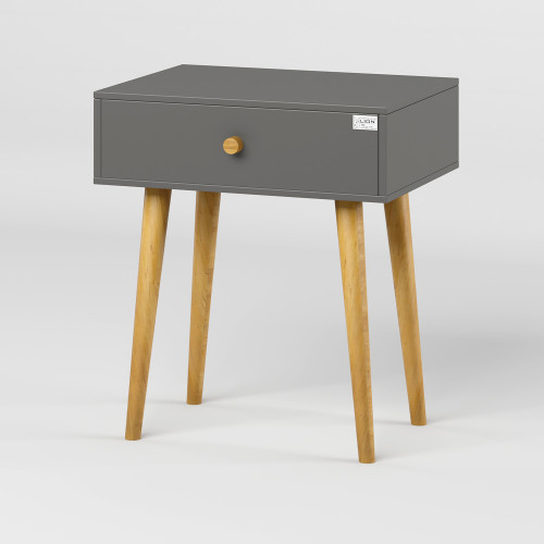 Тумба прикроватная Хьюге-4 Антрацит (LION-041011) ТОП