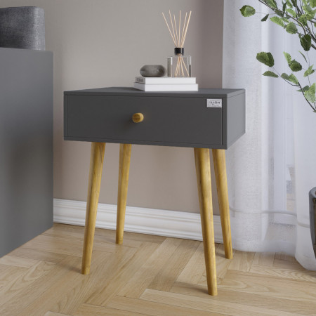 Тумба прикроватная LION- Хьюге-4 Антрацит (LION-041011) 