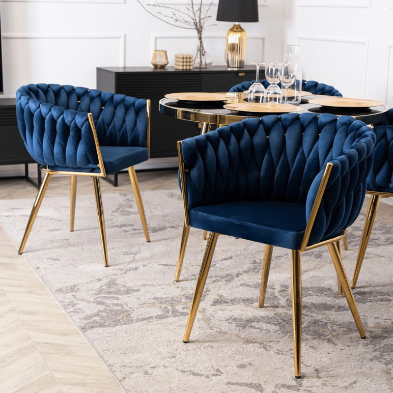 Кресло MEBEL ELITE CAPI темно-синий велюр 