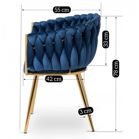 Кресло MEBEL ELITE CAPI темно-синий велюр 