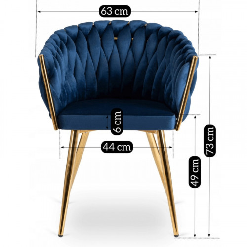 Кресло MEBEL ELITE CAPI темно-синий велюр 