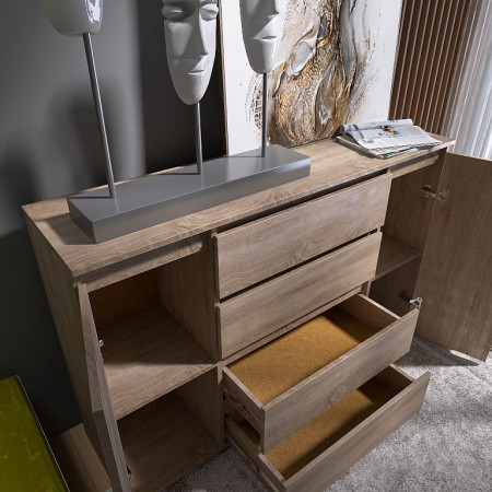 Большой комод без ручек EVR- Лайт КЛ-4 дуб Сонома