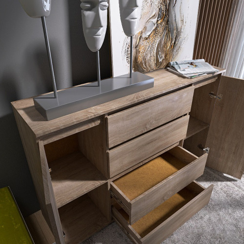 Большой комод без ручек EVR- Лайт КЛ-4 дуб Сонома