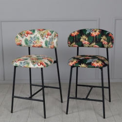 Стул полубарный TOP- Дакс белый, черный (ноги металл черный)     