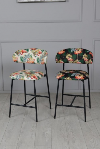 Стул полубарный TOP- Дакс белый, черный (ноги металл черный)     