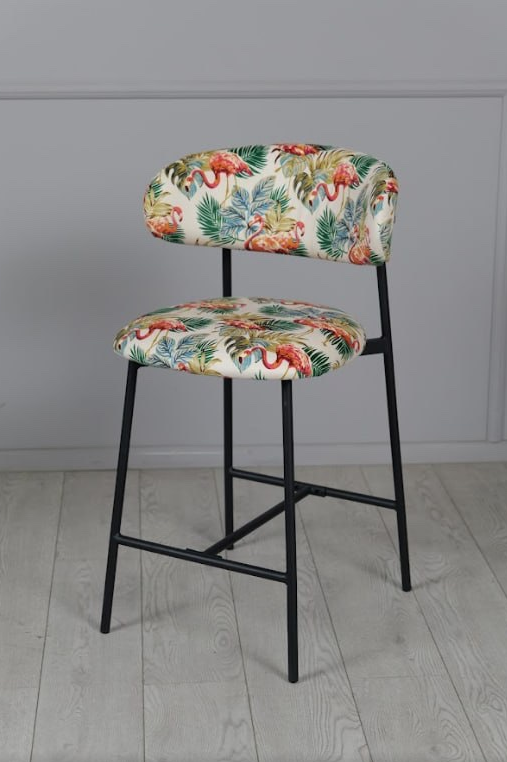 Стул полубарный TOP- Дакс белый, черный (ноги металл черный)     