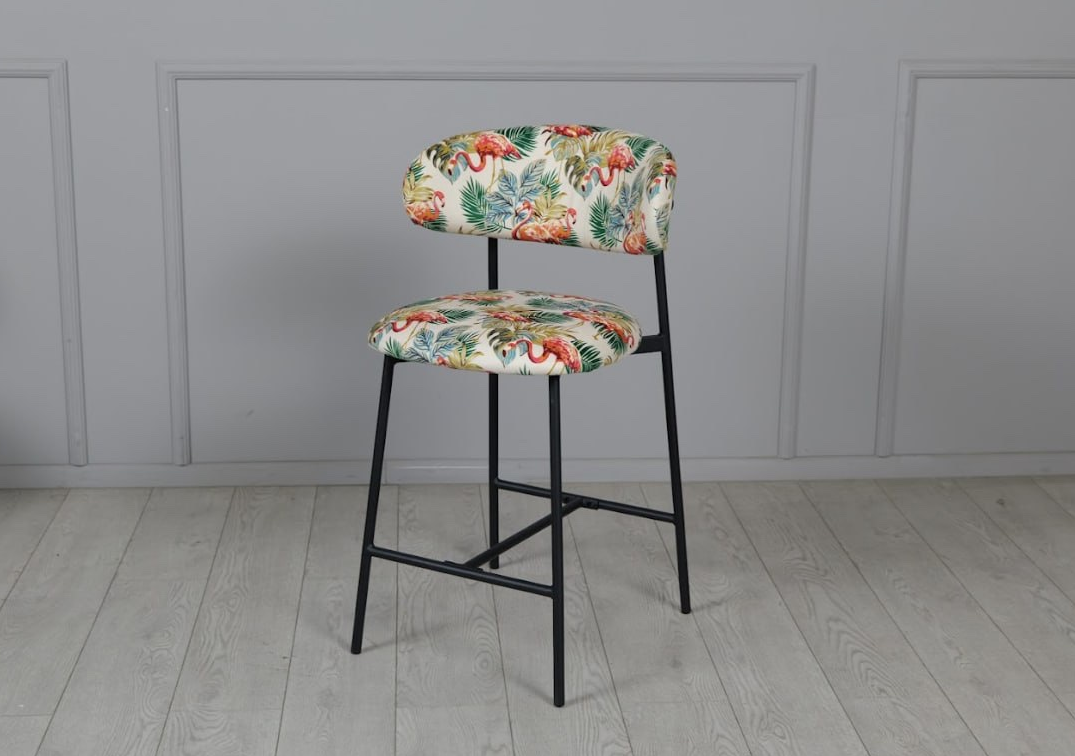 Стул полубарный TOP- Дакс белый, черный (ноги металл черный)     