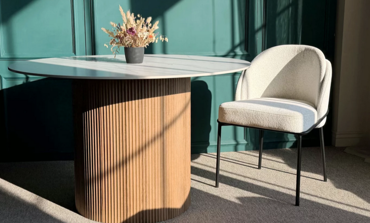 Стол обеденный CRV- Taris, Arctic ice top wooden base,120см,белый