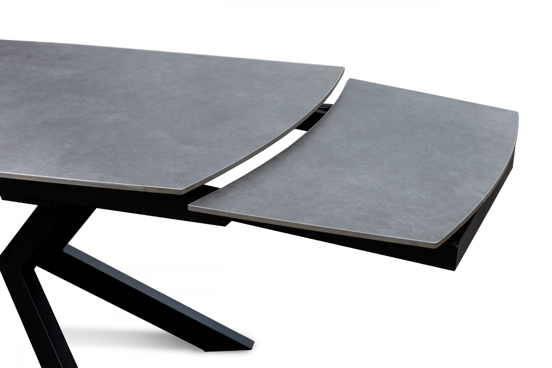 Стол обеденный раскладной BIO- Grace Топаз (керамика серая, ноги черные) 