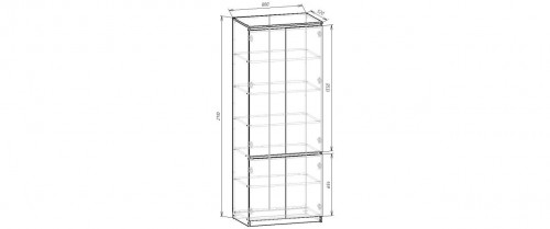 Шкаф Стиль-80 (6 полок) 211х80х52 cм KOD- ШК-80 стиль полки