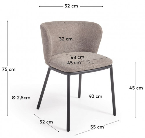 Стул Kave Home CISELIA CC3000KY10 (синель коричневая)