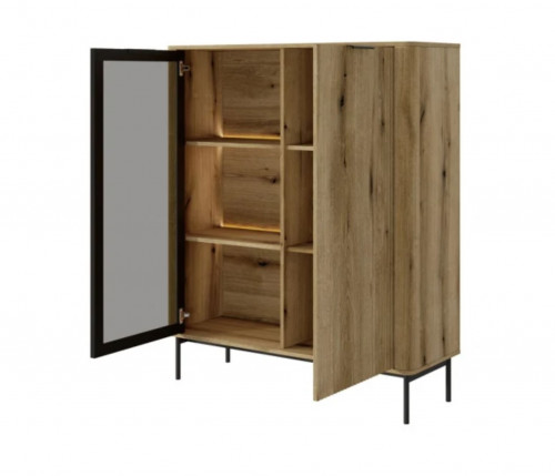 Витрина низкая с подсветкой Perfect Home Уилсон / Wilson 2-дверная 1D1W/113 Дуб эвок