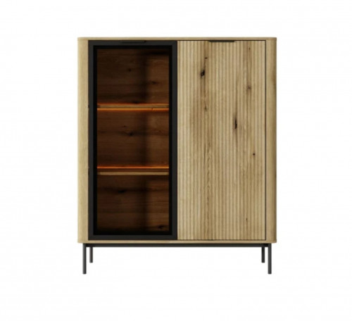 Витрина низкая с подсветкой Perfect Home Уилсон / Wilson 2-дверная 1D1W/113 Дуб эвок