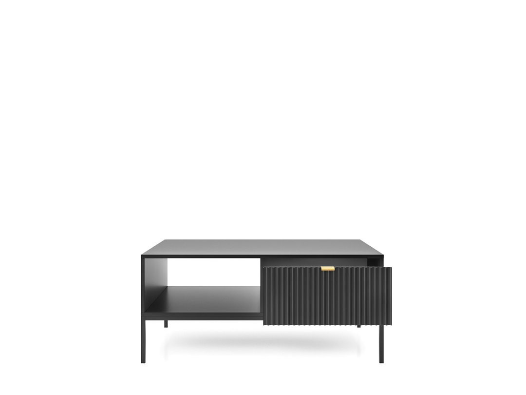 Стол журнальный Perfect Home Новая/Nova с 2 ящиками и черными ножками L104 Черный