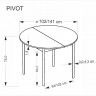 Стол круглый HALMAR PIVOT кашемир- натуральный
